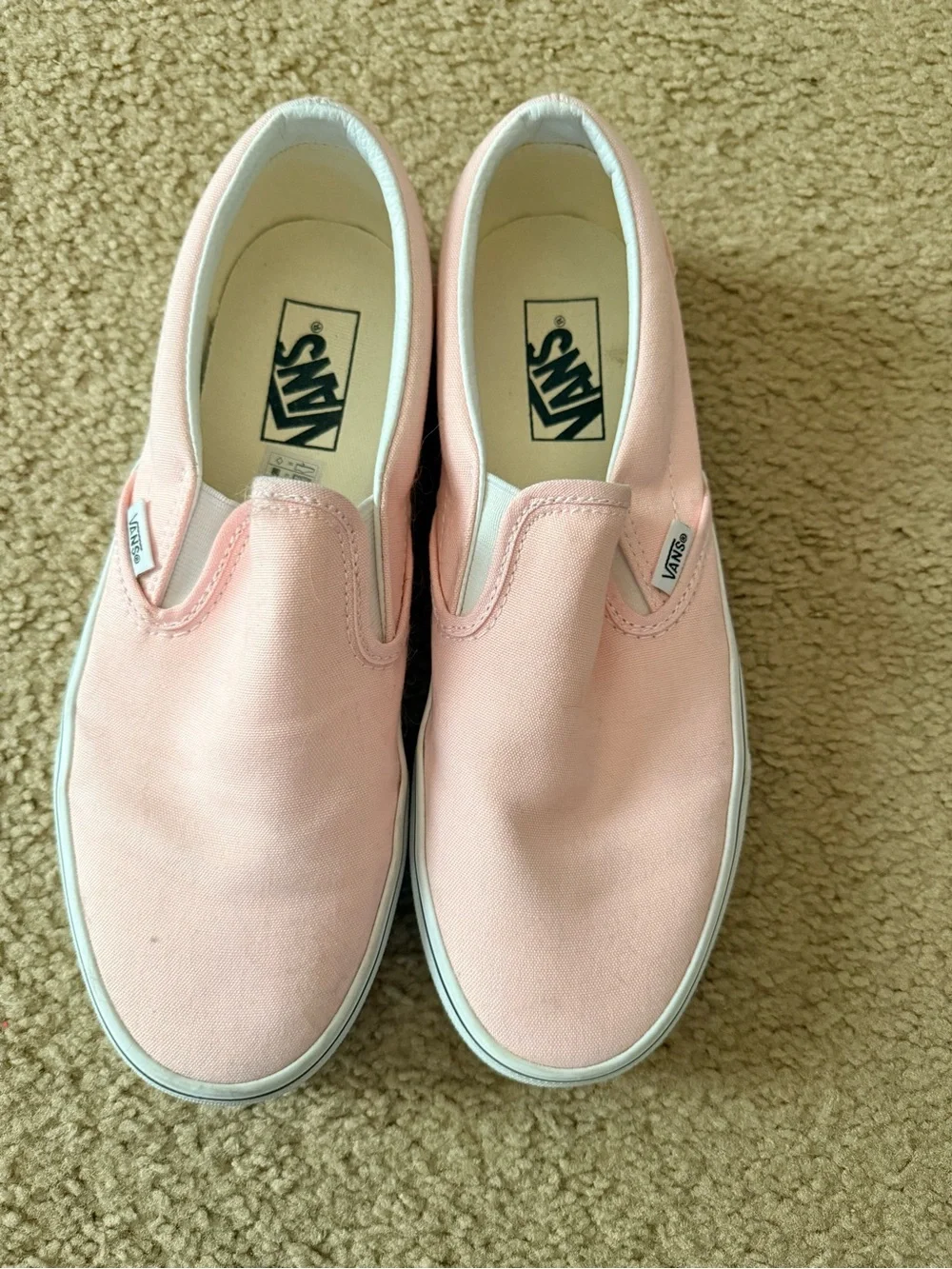 Vans Women’s Slip-On Sneakers in Pink Canvas